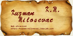 Kuzman Miloševac vizit kartica